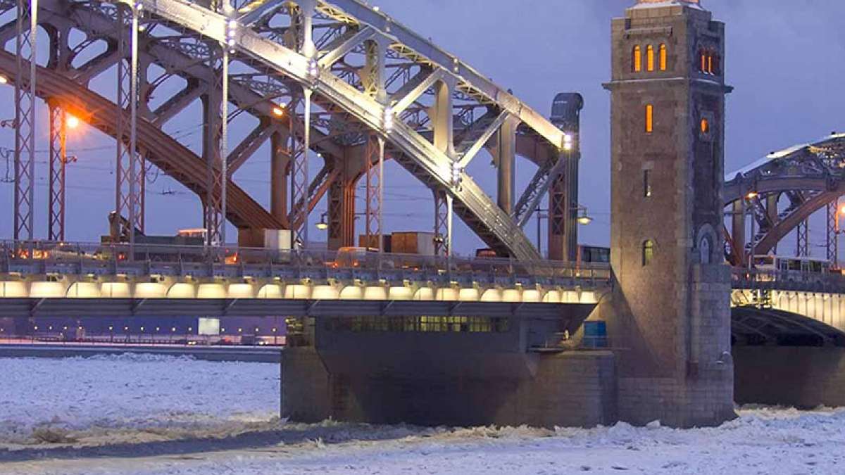 Bolsheokhtinsky Bridge in Saint Petersburg