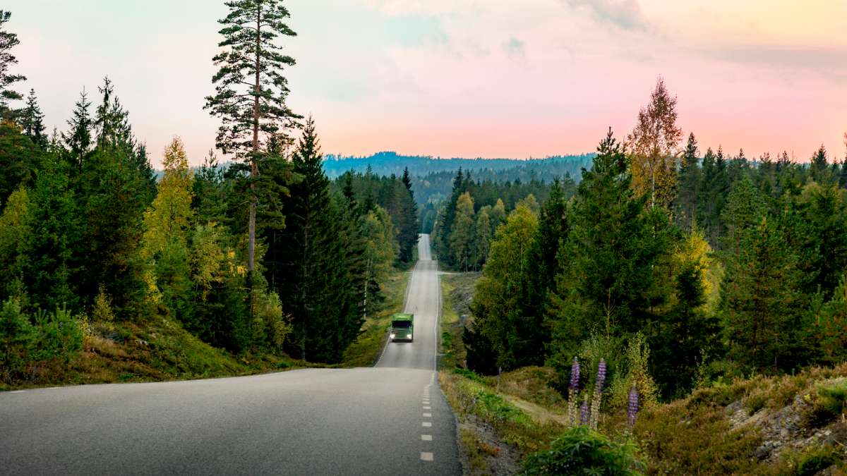 Lastbil på landsväg